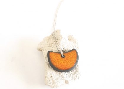 Collar--Colección-Plata-Abanico-Naranja-,-Taronja-,-Orange Handmade in Menorca