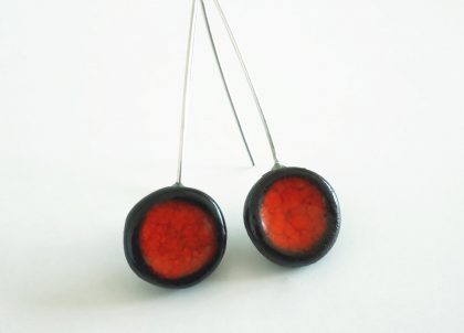 Pendiente-Largo-Coleccion-Rojo-Pasion-workshop-on-line-Hancrafts.from-Menorca made in the island