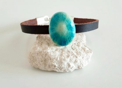 Pulsera colección lapa con cuero artesania de menorca