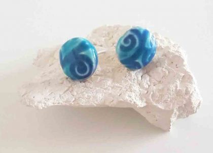 Pendientes presión colección ondas artesania Menorca
