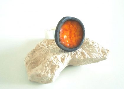 Anillo-Colección-Cascada-Naranja-Tonalidades-Atardecer. Artesania de Menorca Mercadal
