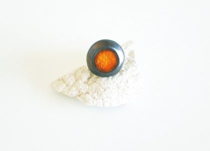 Anillo--Colección-Metàl.lic-Naranja--Artesania-Menorca menorceramik Regalos isla de Menorca originales