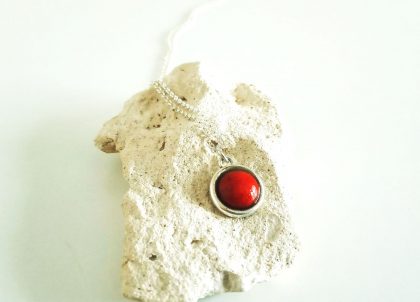 Collar-Colección-Engastado-en-Plata-AG925-Rojo, Artesania de Menorca