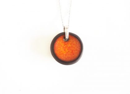 Collar-Colección-Plata-Cuenco-Naranja-Menorceramik. Artesania en Menorca