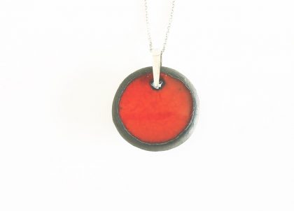 Collar-Colección-Plata-Cuenco-Rojo-Menorceramik-Artesania-de-Menorca , Cadena de Plata AG925