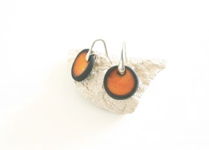 Pendiente--Colección-Plata-Cuenco-Naranja