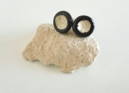 Pendiente-Craquelado-Presión--PlataAG925--MenorceramiK.-artesania joyeria en plata y cerámica