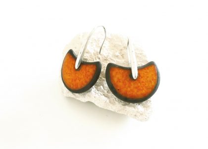 Pendientes-Colección-Abanico-Naranja . Color atardecer en Menorca, Isla de la calma