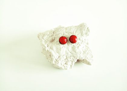 Pendientes-Colección-Engastado-en-Plata-AG925--Largo-Rojo