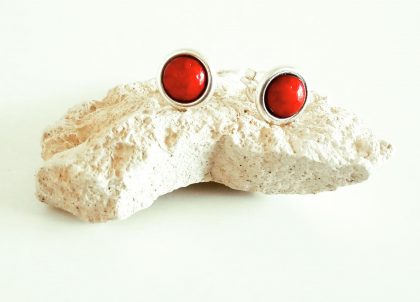 Pendientes-Colección-Engastado-en-Plata-AG925-Rojo Artesanía Menorca, Regals artesans , Cadena de Plata