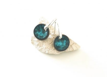 Pendientes-Colección-Plata-Cuenco-Esmeralda.-Tonalidades-marinas- Menorca, Artesania Menorceramik