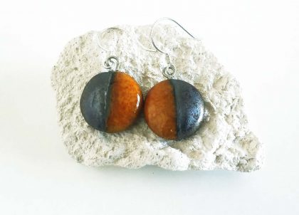 Pendientes--Naranja-Colección-Mitades--Gancho