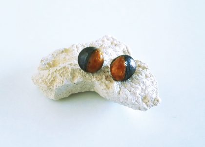 Pendientes--Naranja-Colección-Mitades-Presión Artesania de Menorca