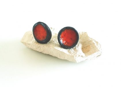 Pendientes-cascada-rojo--presión-Tonalidades-Atardecer-Artesania-de-Menorca-,-menorceramik Compra on line