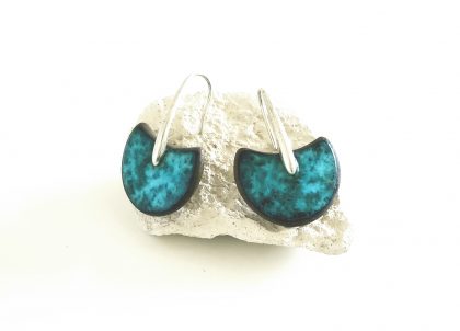 Pendientes-colección-Plata-Abanico-Esmeralda-.-Turquesas-y-Azules-marinos,-colores-de-la-isla-de-Menorca. Regalos únicos y originales