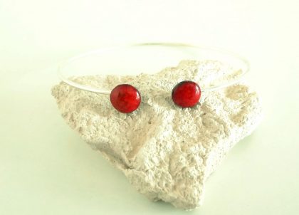 Pulseras-Engastado-en-Plata-AG925-.-Rojo.-Regalos-,-Colores-espectaculares.-Menorca, Artesanía en cerámica Menorca