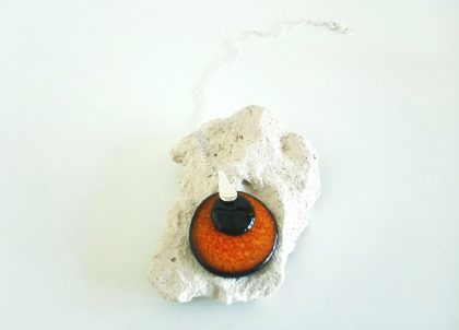 Collar-naranja-disco-cadena-de-plata-AG925